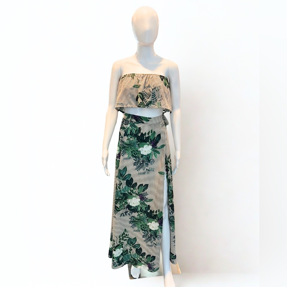 Haute Rogue Floral Strapless Maxi Dress Size Small